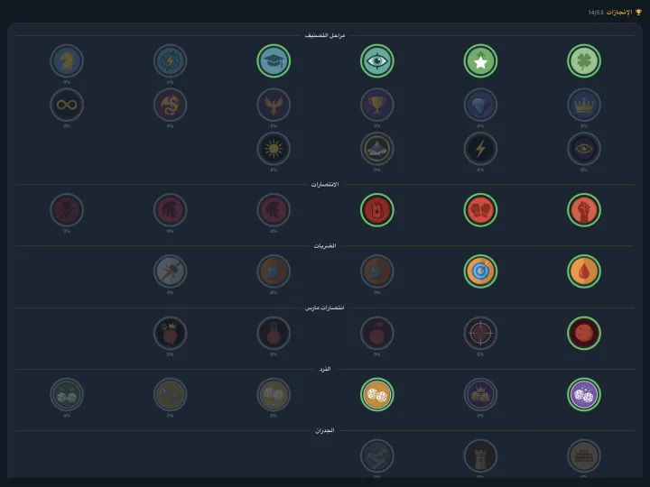 Player profile with achievements (iPad)