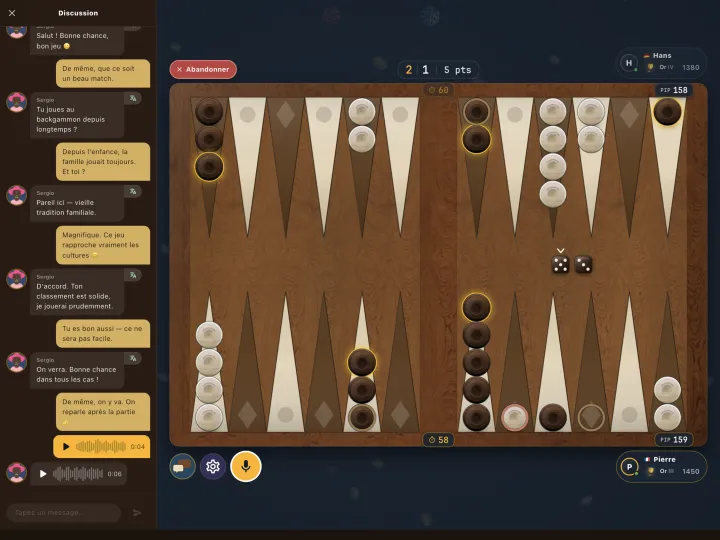 In-game chat with the opponent (iPad)