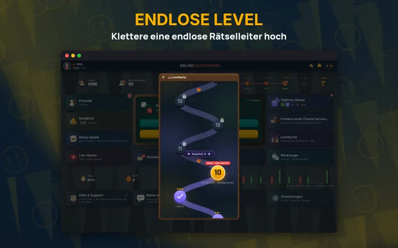 Puzzle level map with daily challenges (Mac)