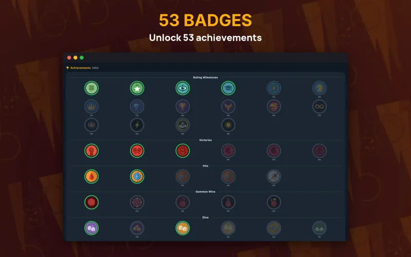 Player profile with achievements (Mac)