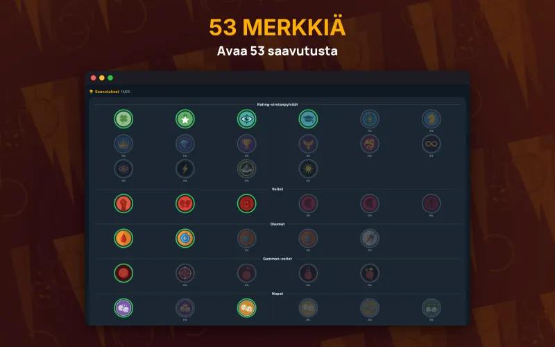 Player profile with achievements (Mac)