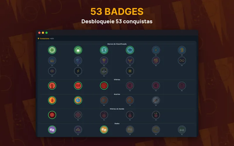 Player profile with achievements (Mac)