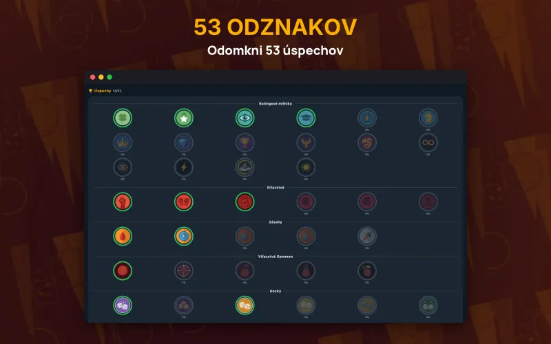 Player profile with achievements (Mac)