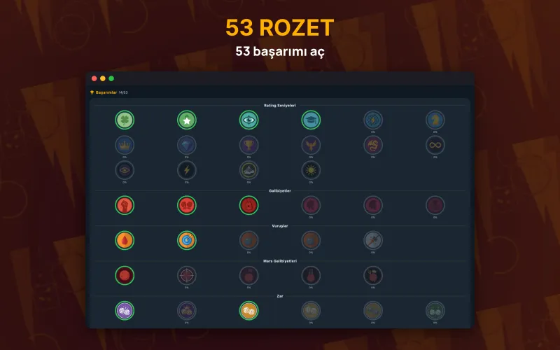 Player profile with achievements (Mac)