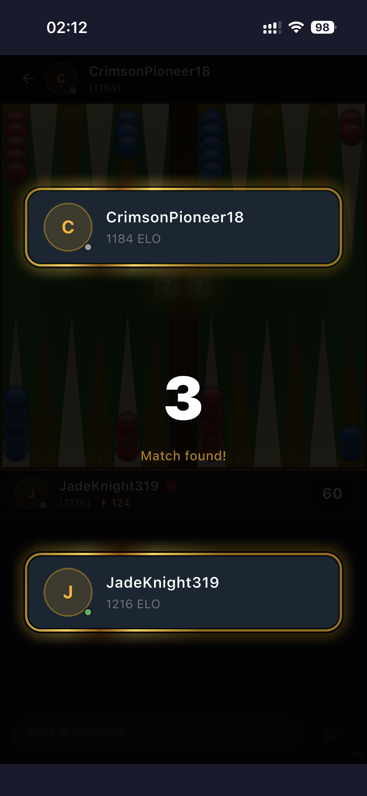 Match found notification