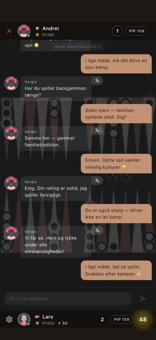 In-game chat with the opponent