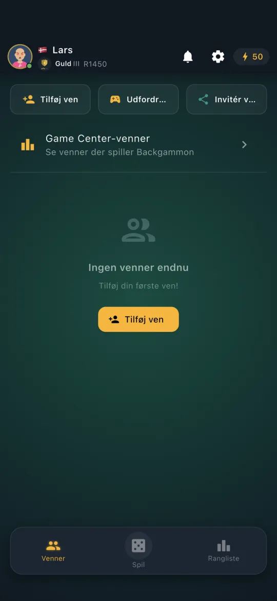 Friends list with invites