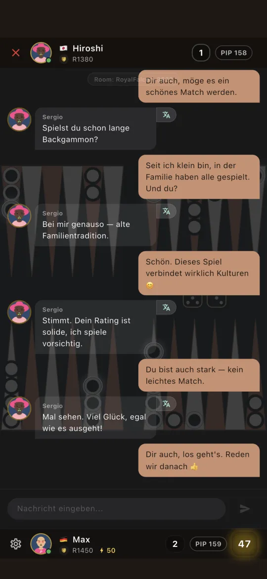 In-game chat with the opponent