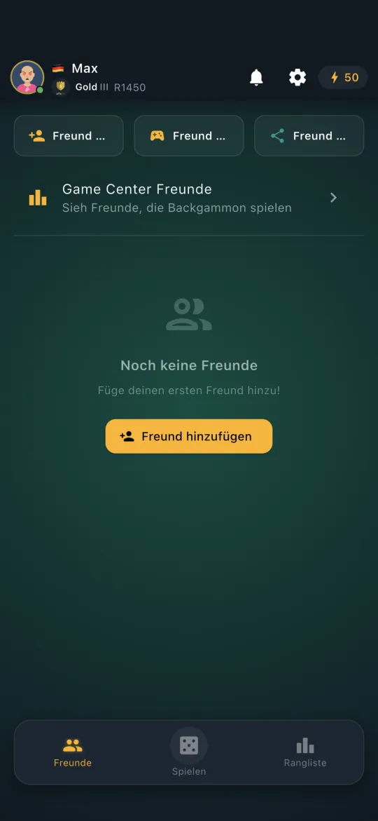 Friends list with invites