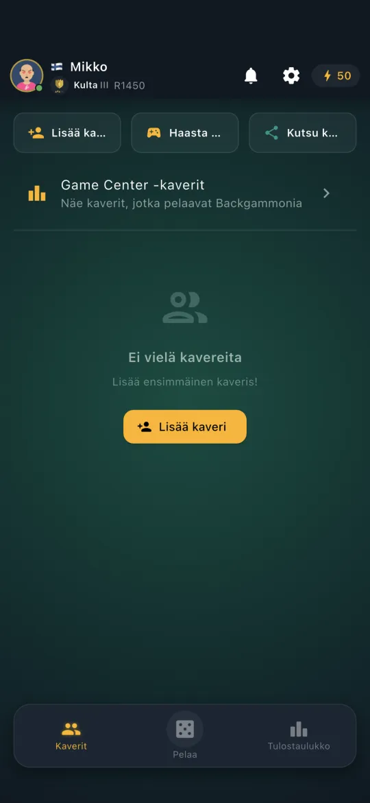 Friends list with invites