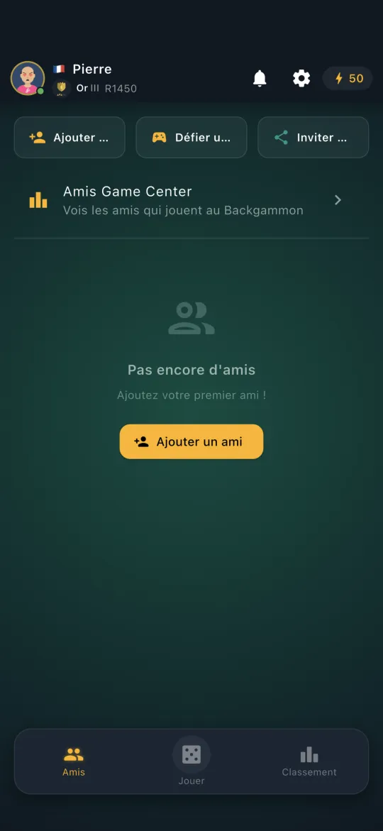 Friends list with invites