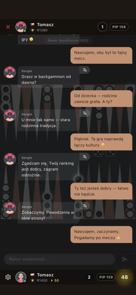 In-game chat with the opponent