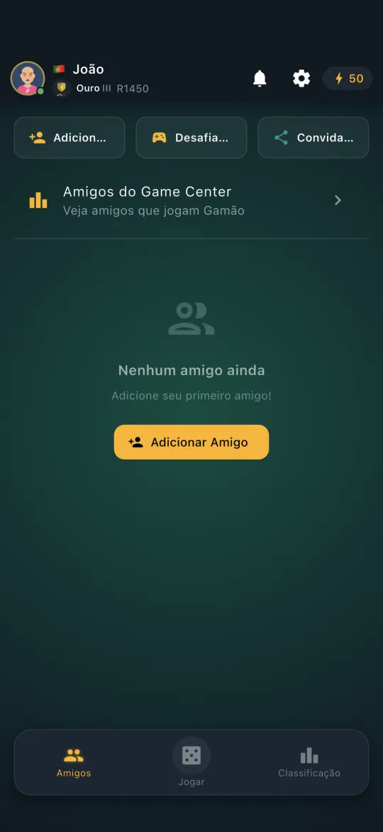 Friends list with invites
