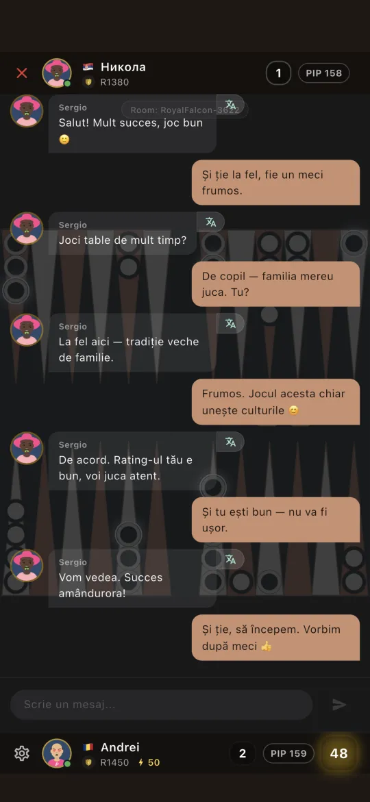 In-game chat with the opponent