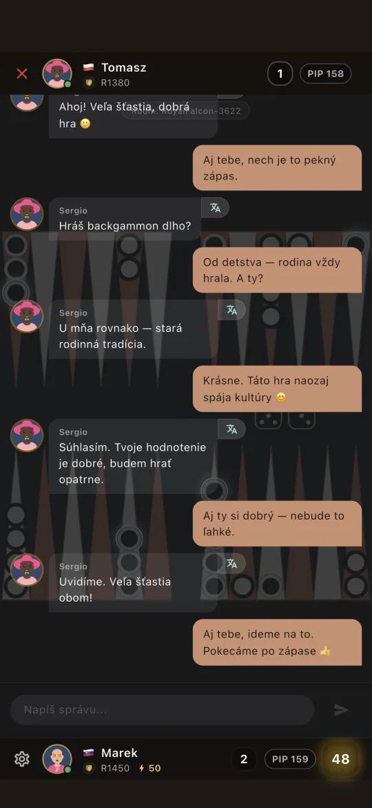 In-game chat with the opponent