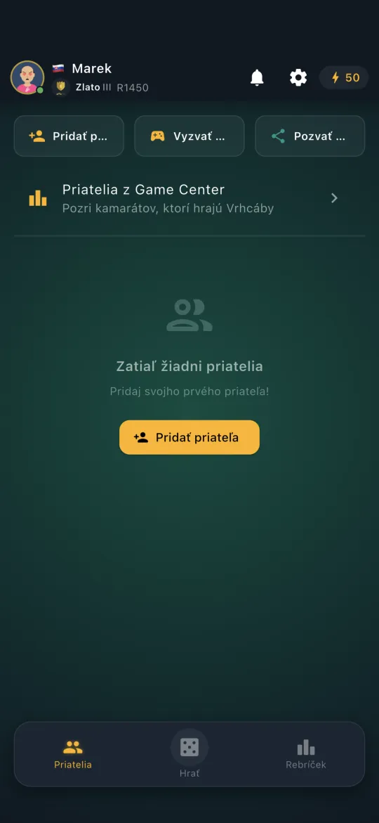 Friends list with invites